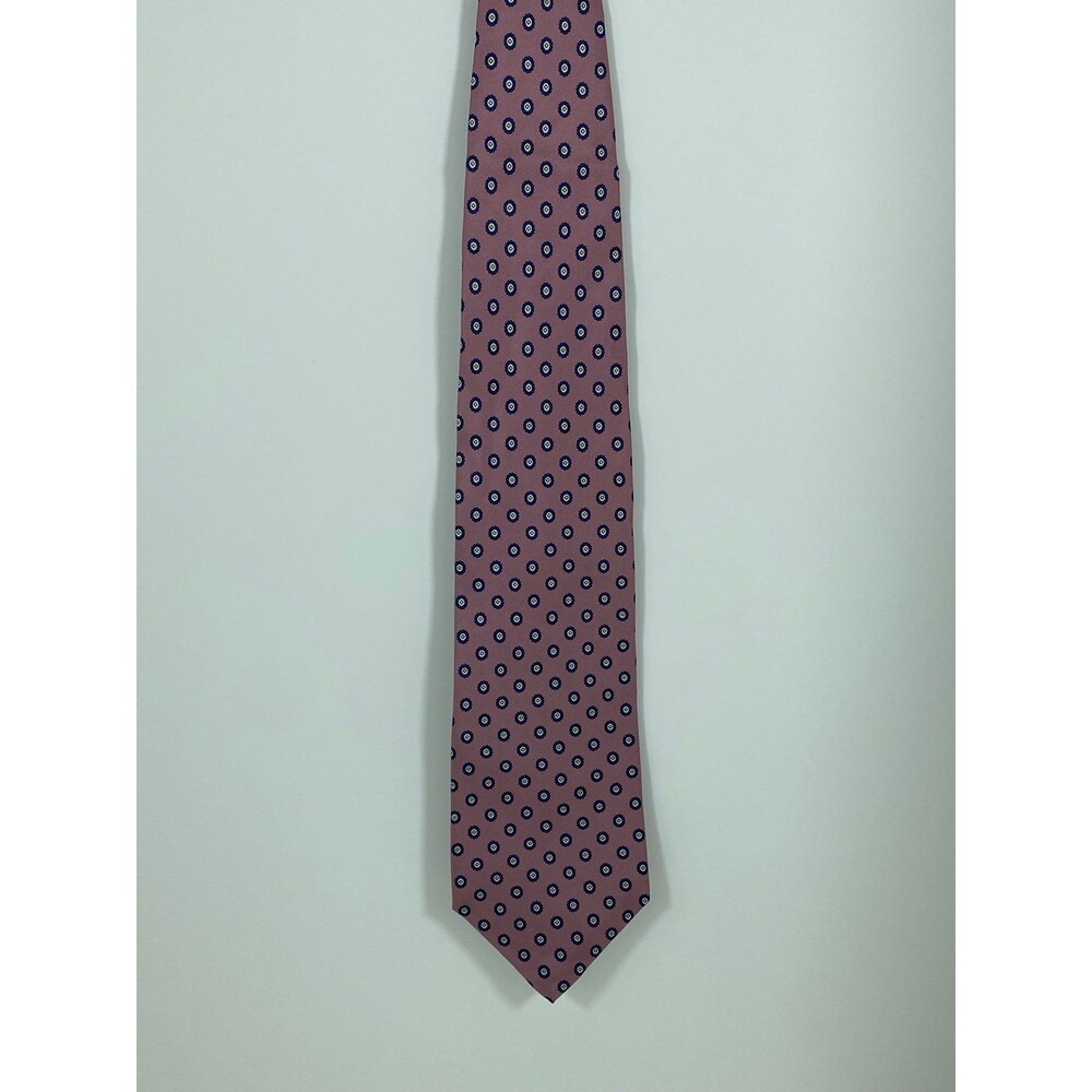 Resilio Men’s Silk Necktie Pink Micro Medallion Pattern Classic Dress Tie